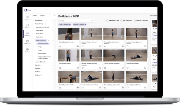 Limber Health HEP builder on a laptop