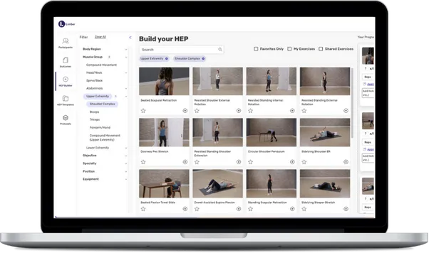 Limber Health HEP builder on a laptop