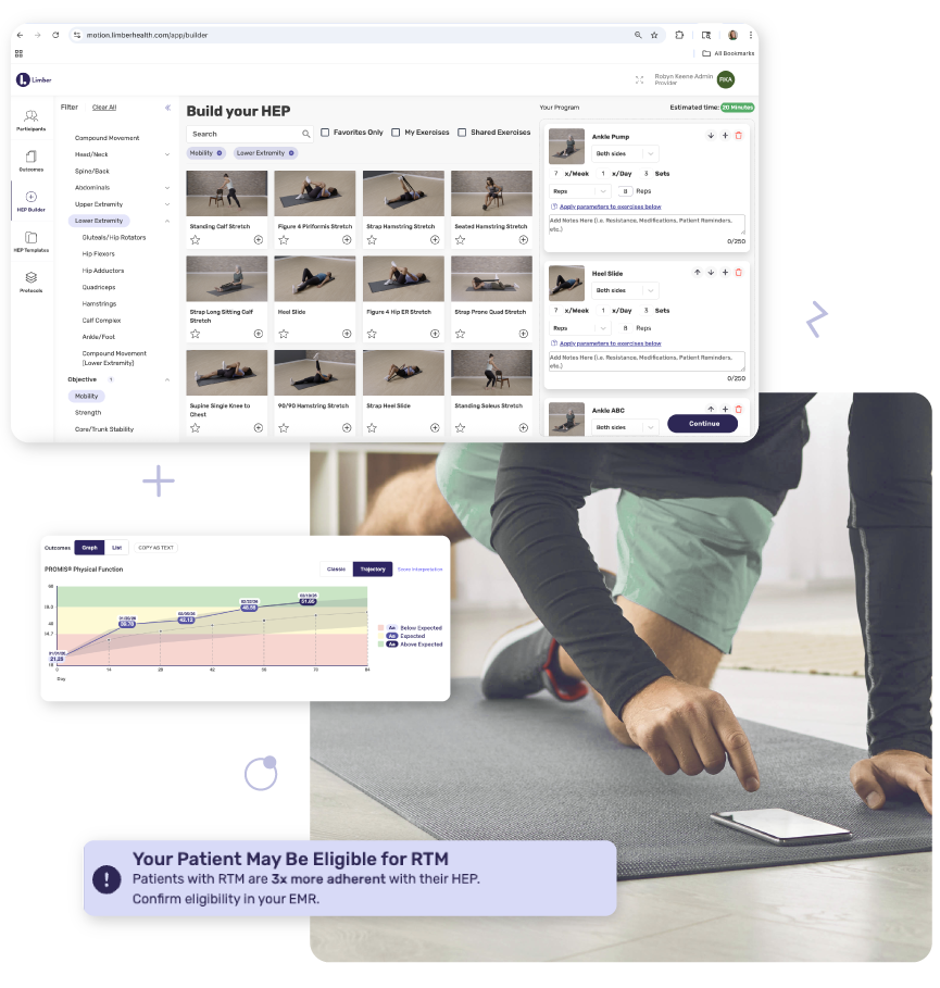 software mocks ups and man exercising using phone