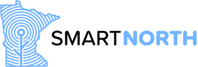 Logo depicting a stylized Minnesota state outline with concentric circles and a vertical line, next to the text 'Choose NORTH'.