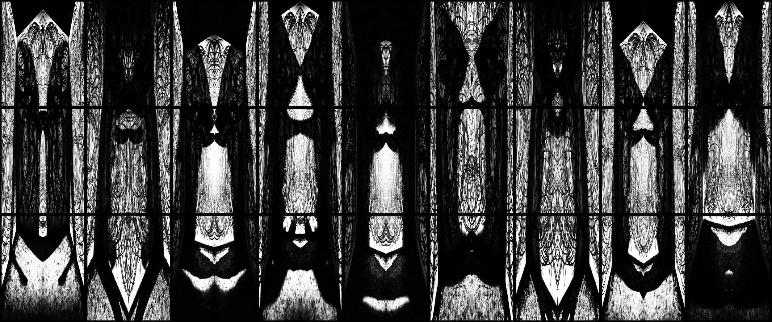 twenty seven silver gelatin prints, polyptych, 150 x 360 cm 