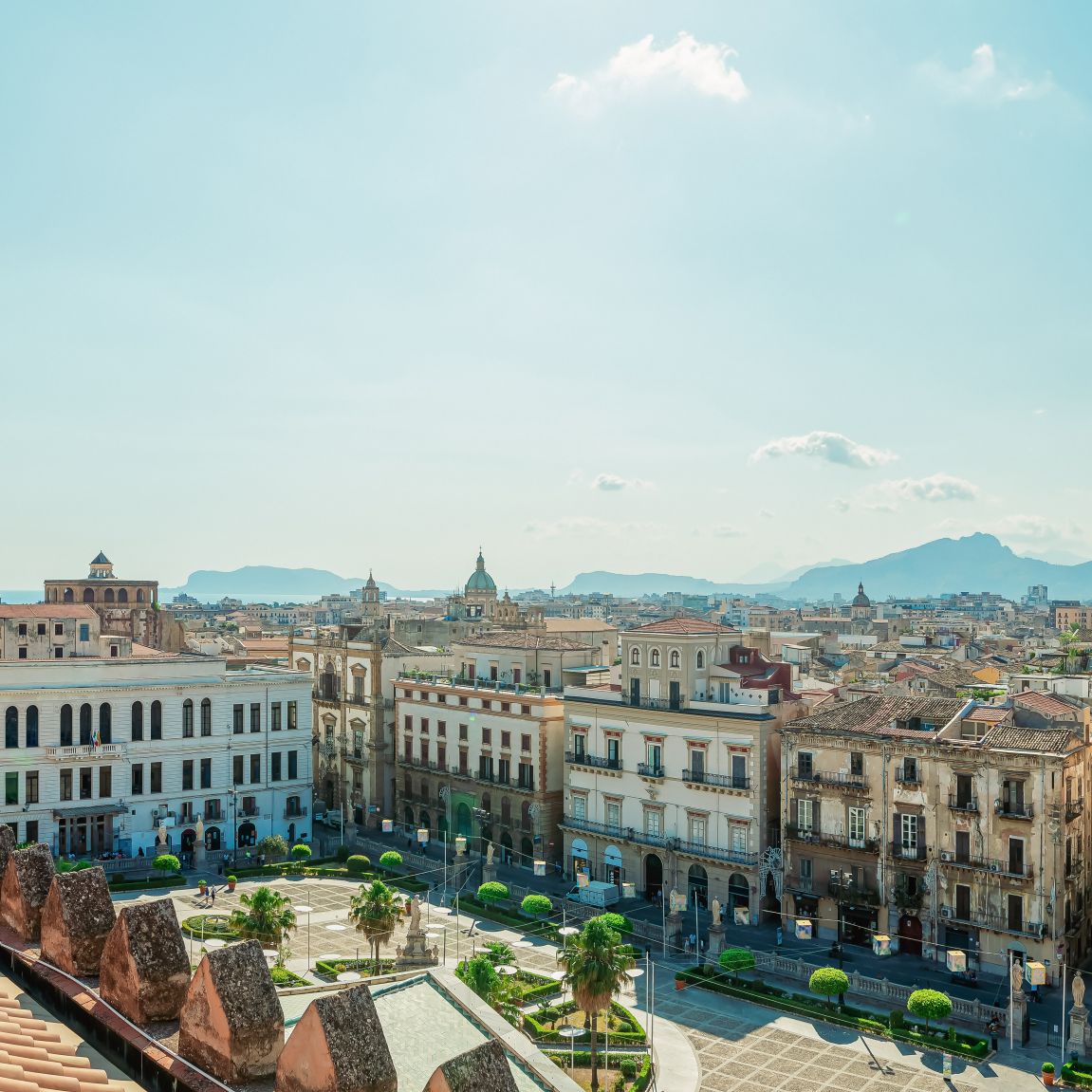 Panoramasicht auf Palermo vom Dach der Kathedrale