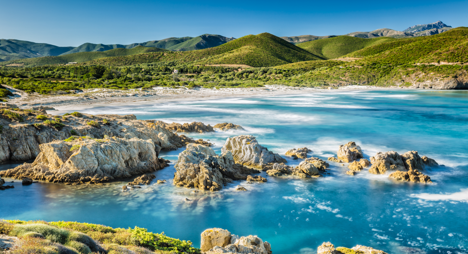 Küste der Wüste des Agriates und Ostriconi im Norden Korsikas