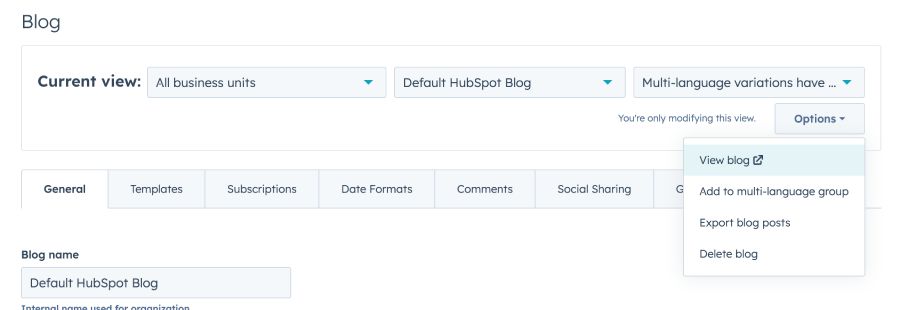 Hubspot to WordPress Migration step to export blog content