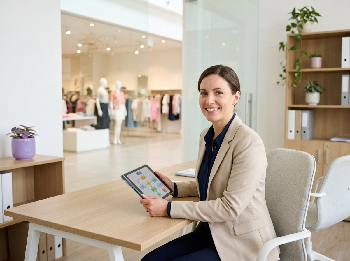 Capacitador de retail revisando un roadmap de aprendizaje