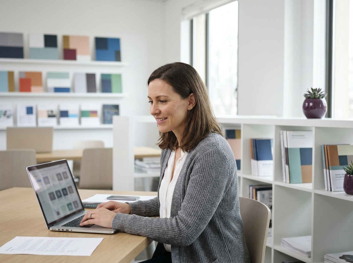 Gerente de contenido organizando el catalogo vivo del LMS