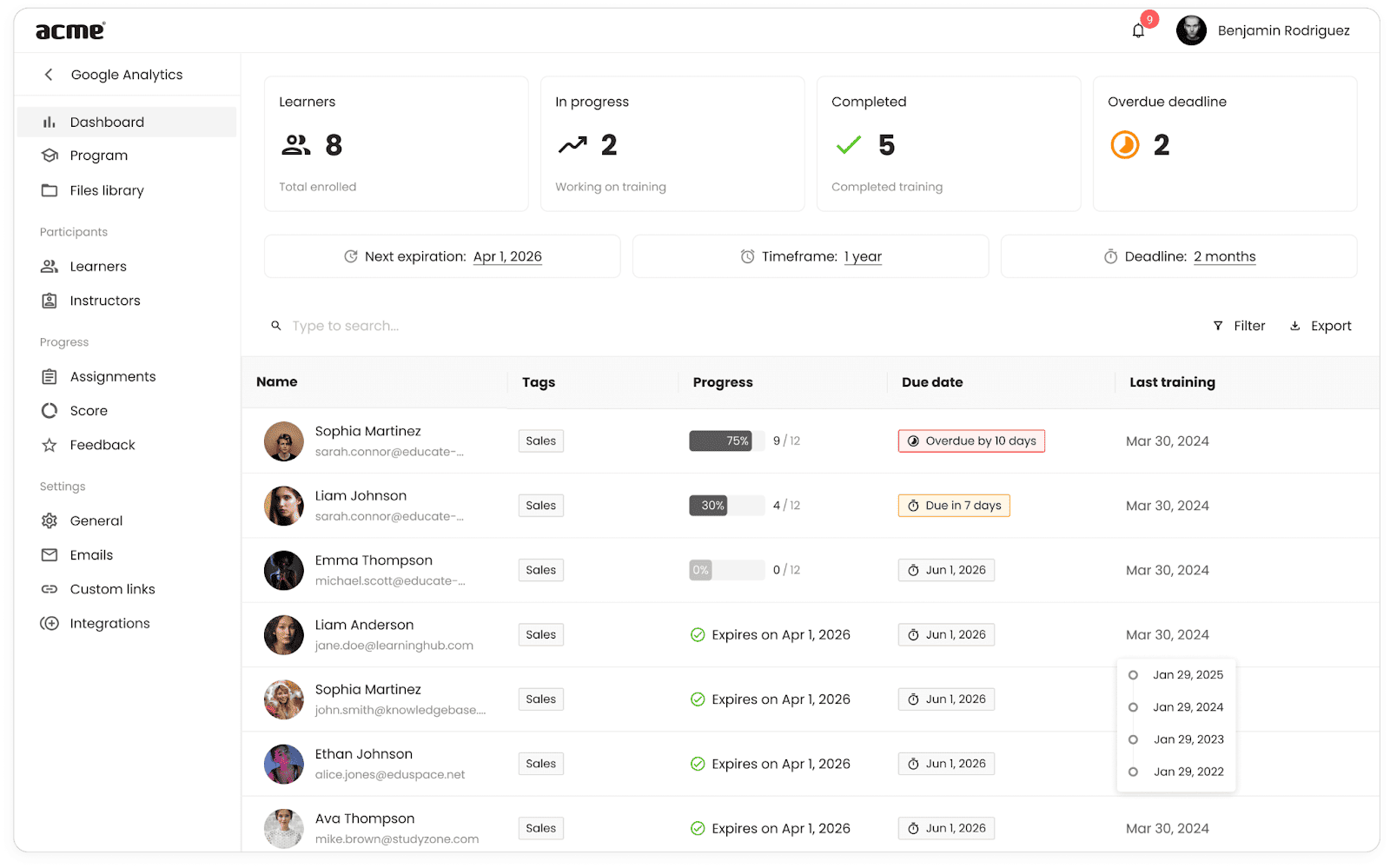 EducateMe Learners Tracking