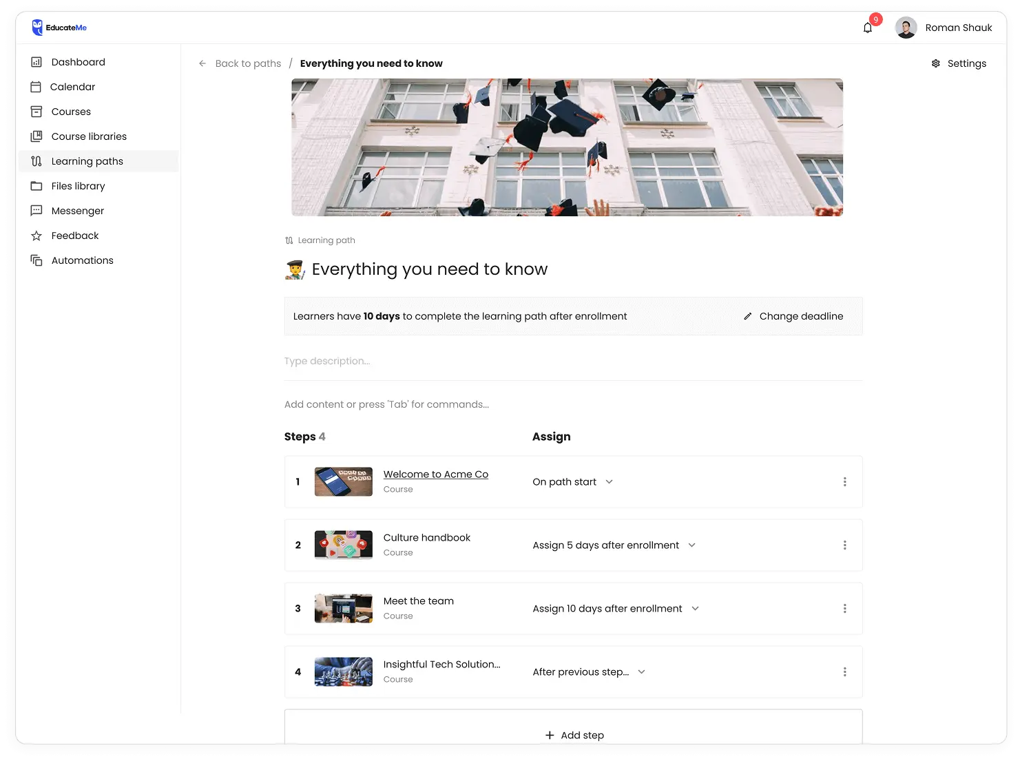Personalized Learning Paths EducateMe