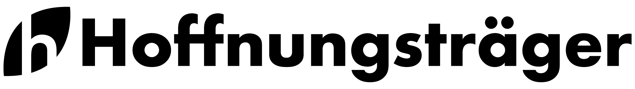 Logo von Hoffnungsträger mit stilisiertem Baum und Text in Blaugrün.