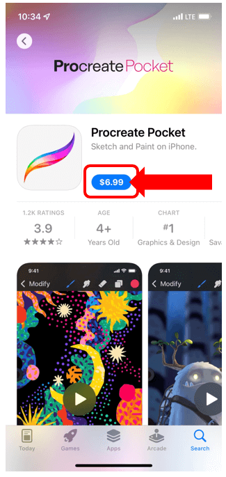 Procreate paid app model for monetization