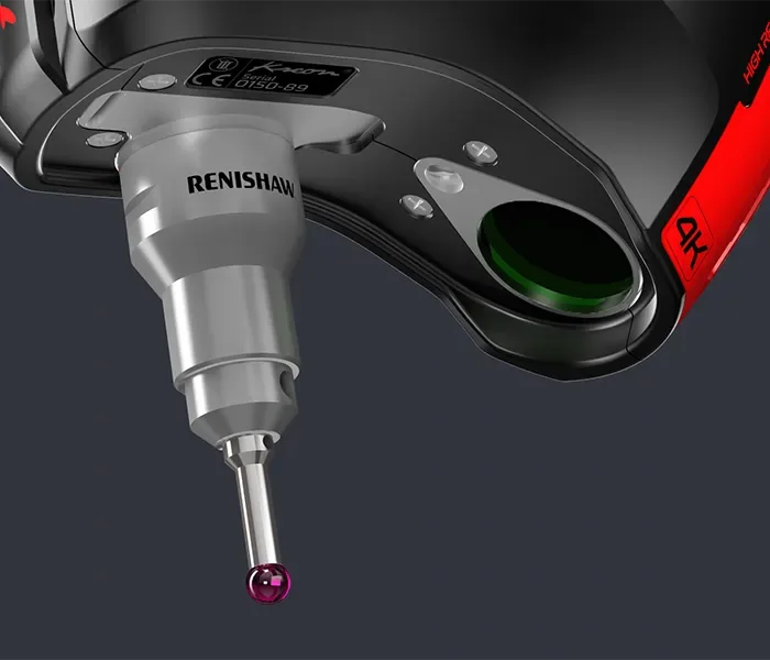 Renishaw probe mounted under the Anemo scanner