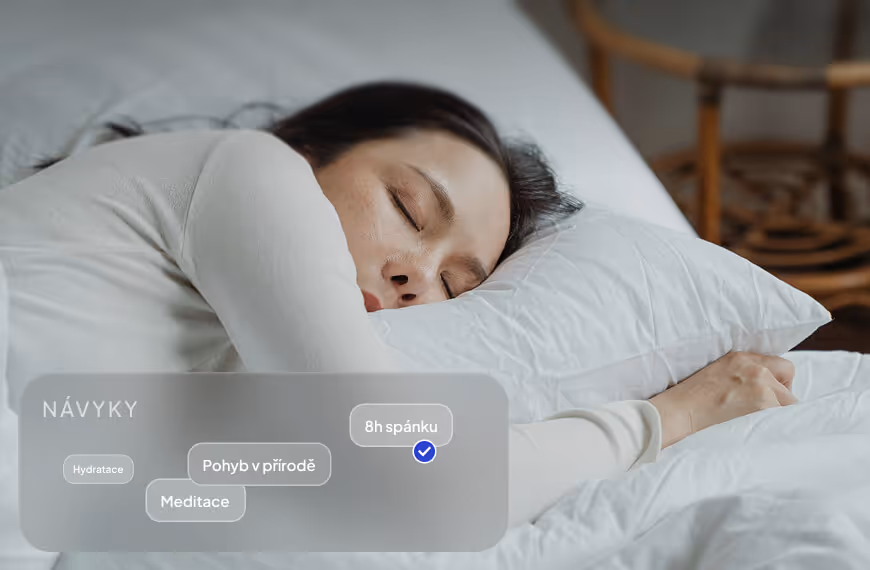 Photo of a woman sleeping and infographics analysing it