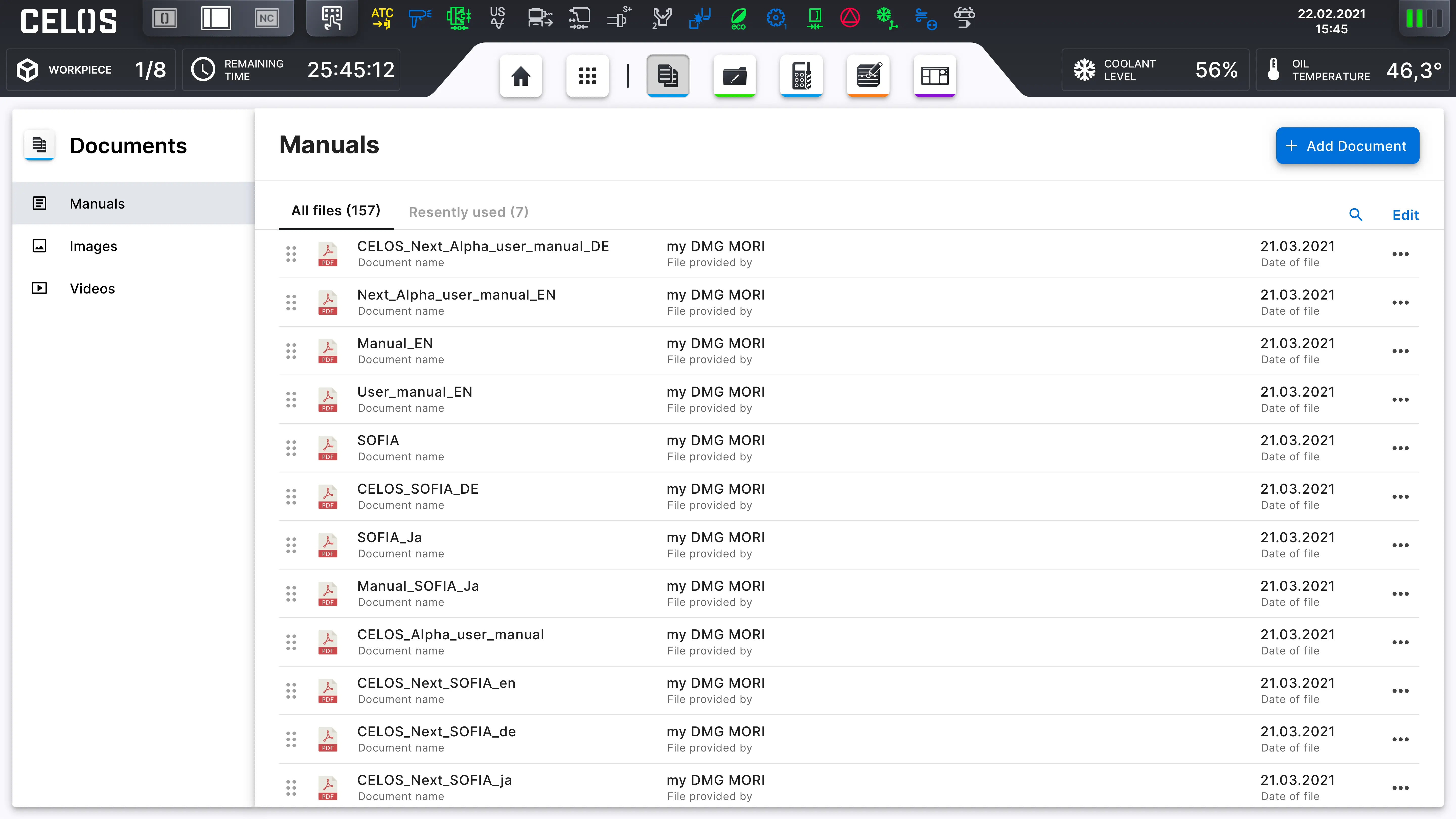 Homepage of documents app, on desktop