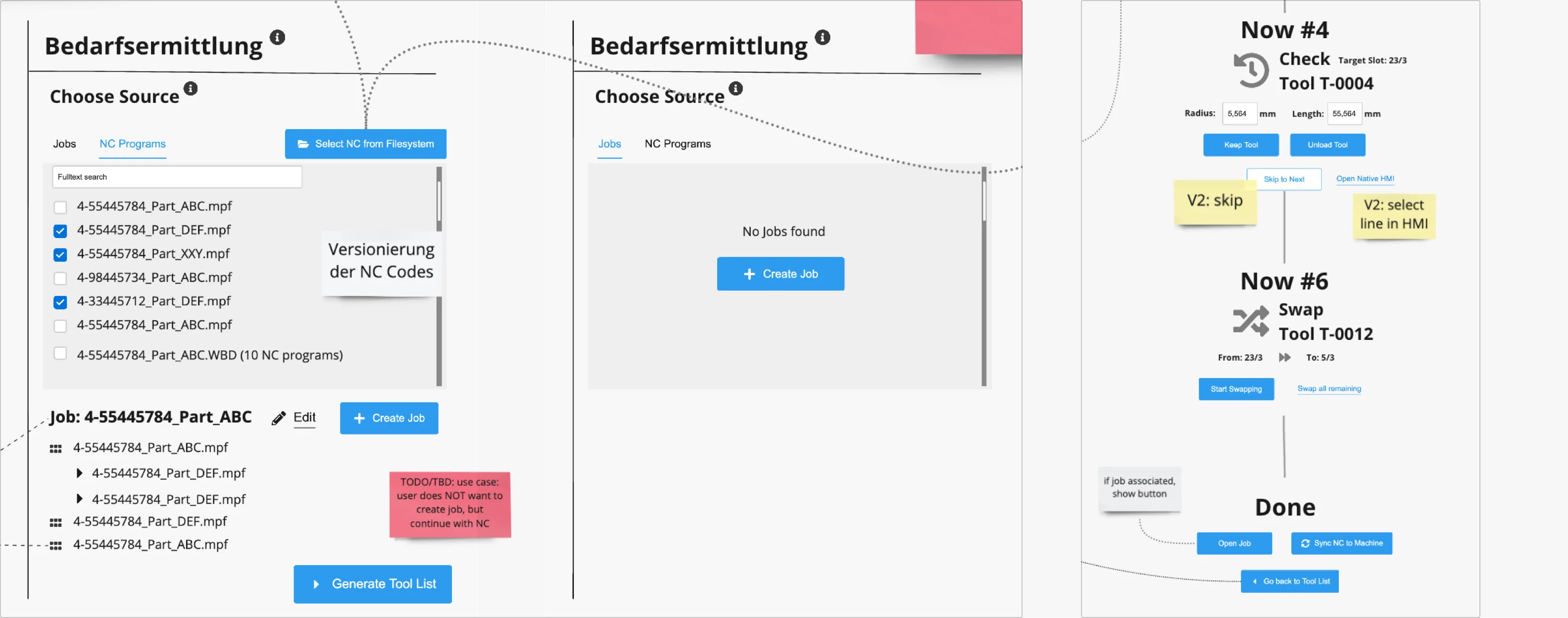 Example ideation of microinteractions from tool master app