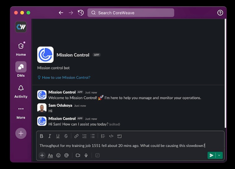 CoreWeave Mission Control Agent: GPU Straggler Demo