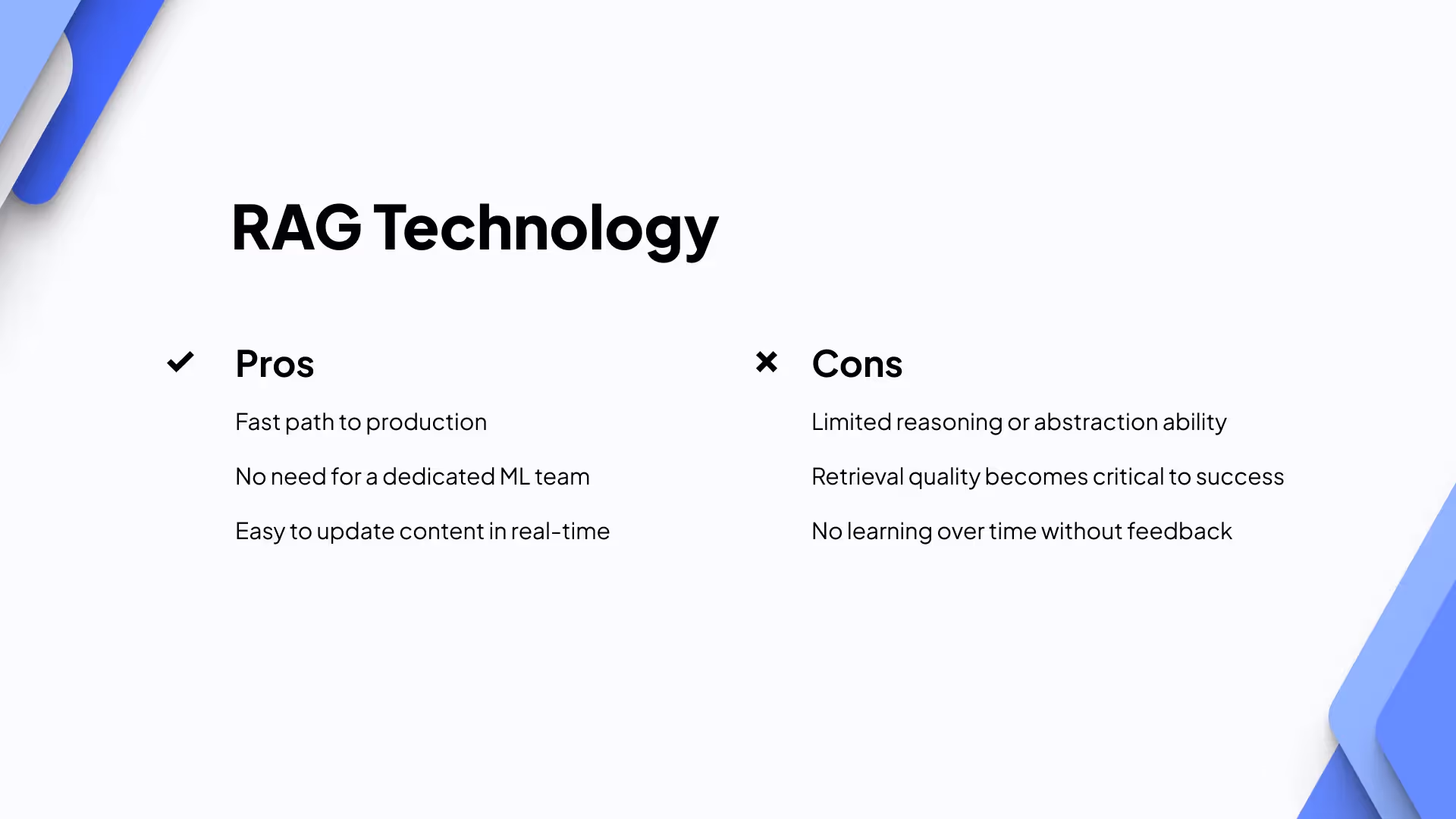 pros and cons of RAG for AI models