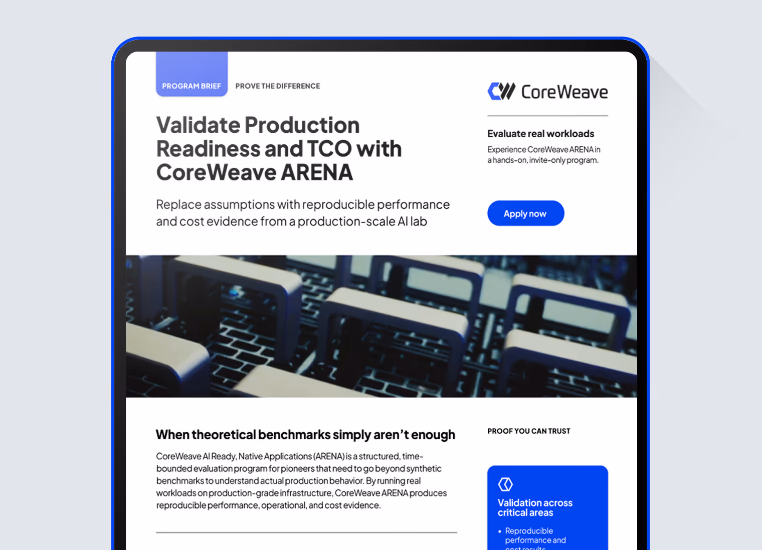 Validate Production Readiness and TCO with CoreWeave ARENA