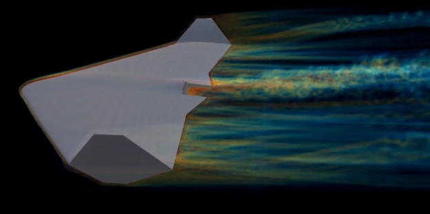 Wing air flow simulation