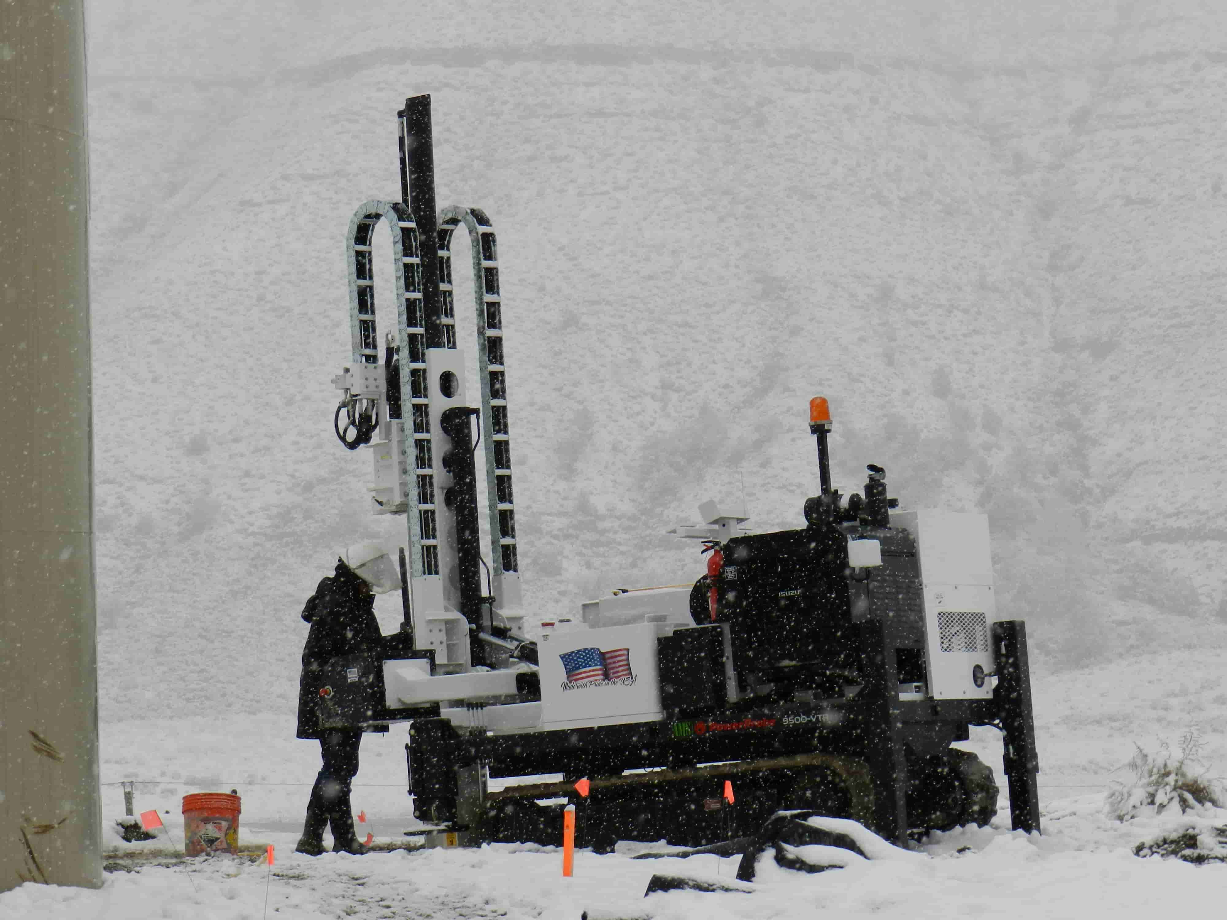 DPT direct push technology injections treating a site contaminated with a tank battery.