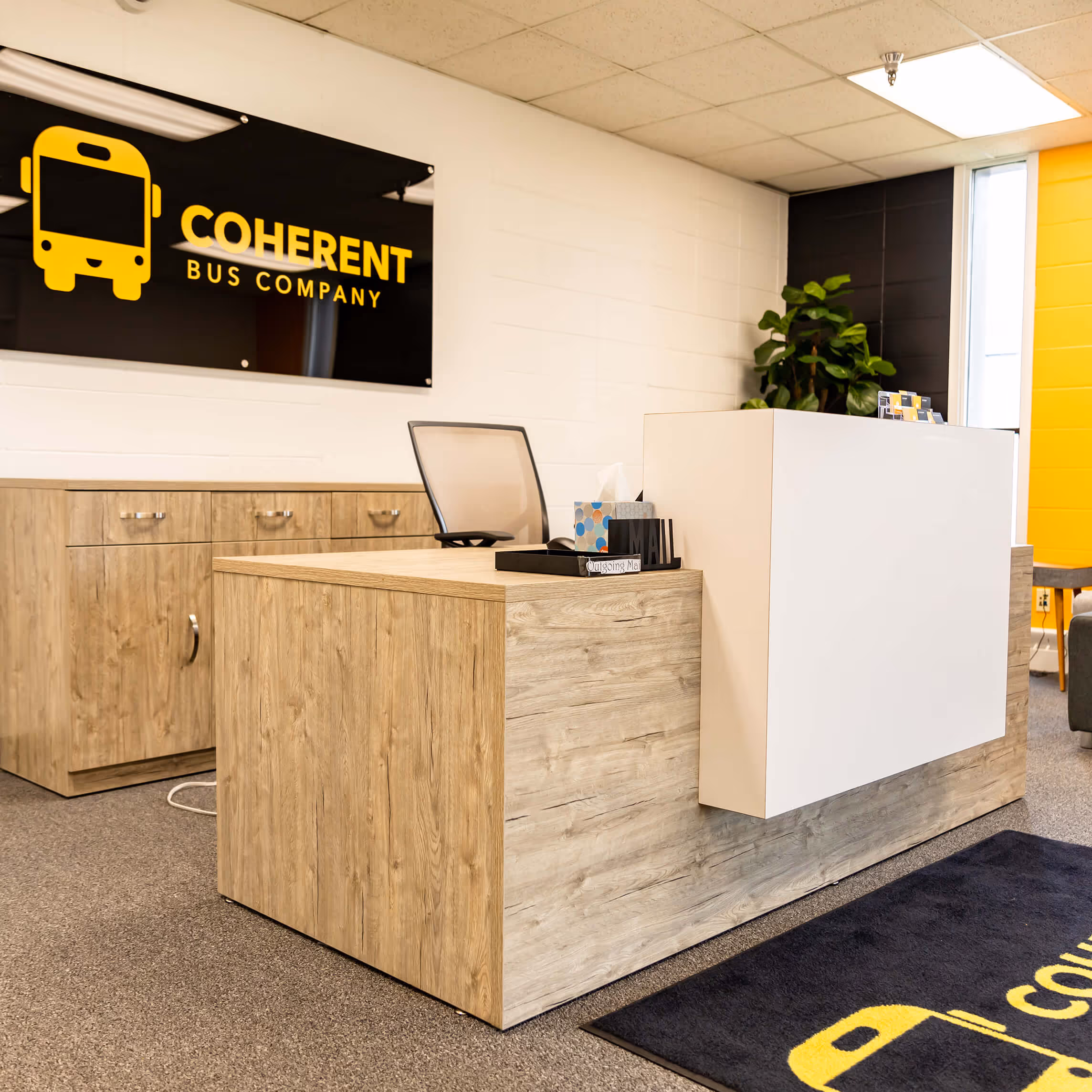 Coherent Bus Company front desk at their office
