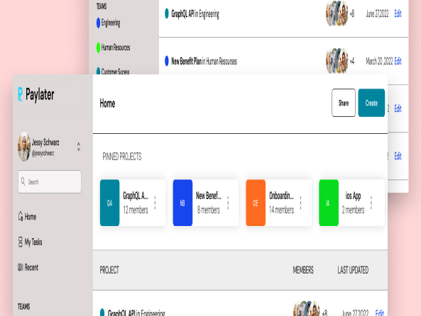 A mockup of a project