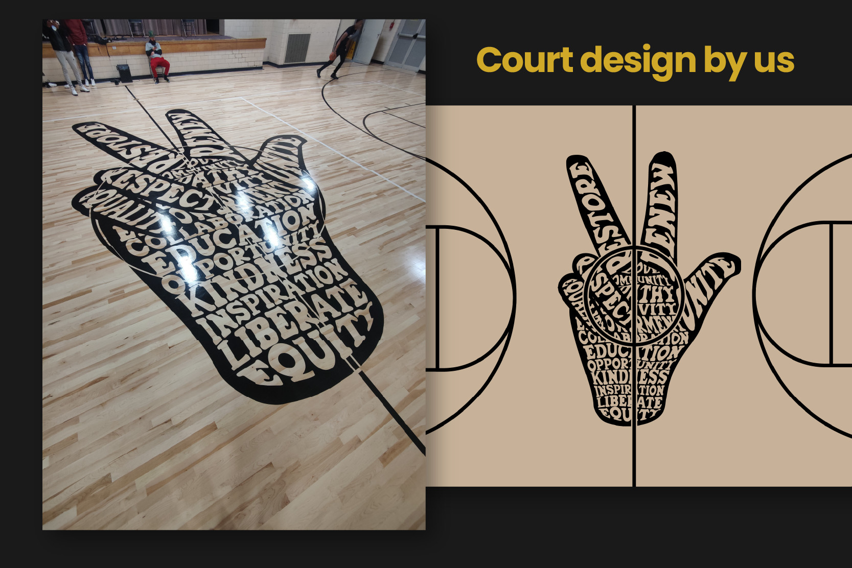 The Martin Center building photo with handshake logo overlay and full logo lockup