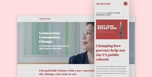 Screenshots of the Jessica Zou website.