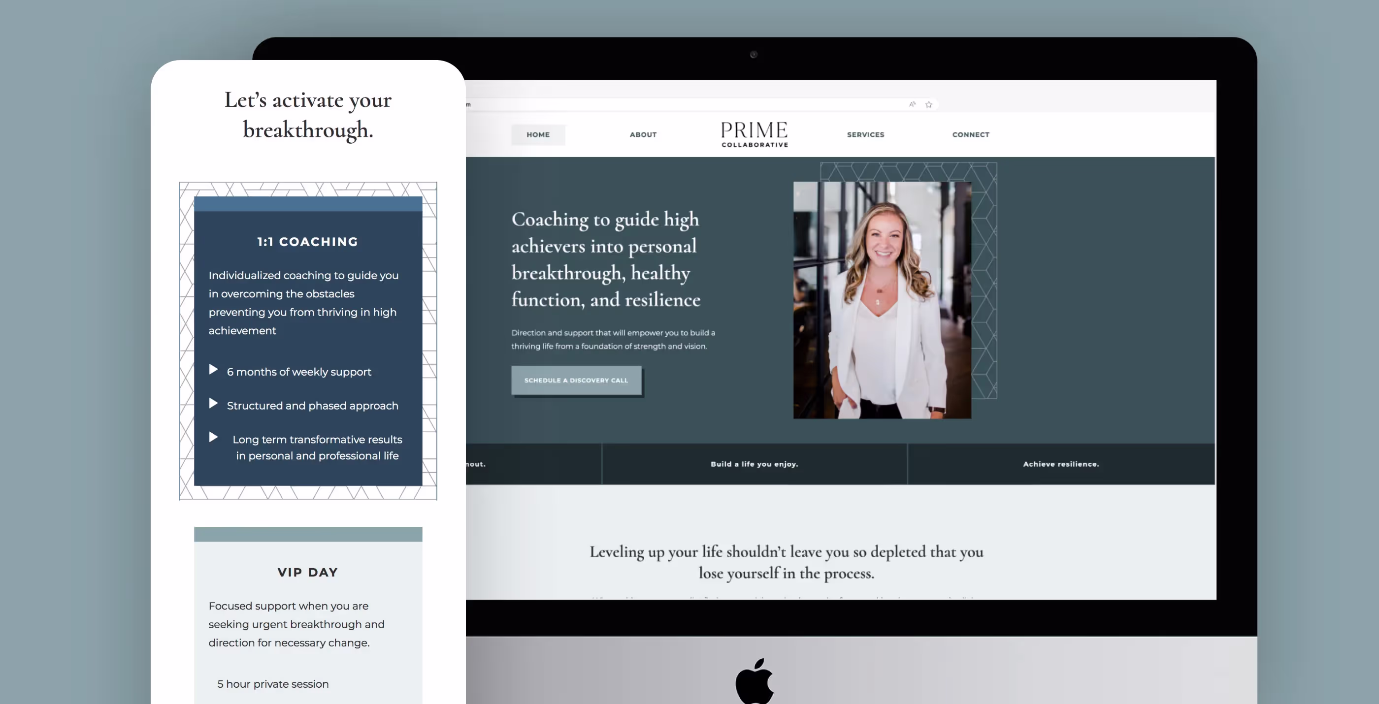 Screenshots of the Prime Collaborative website.
