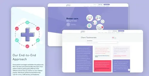 Screenshots of the pMD website.