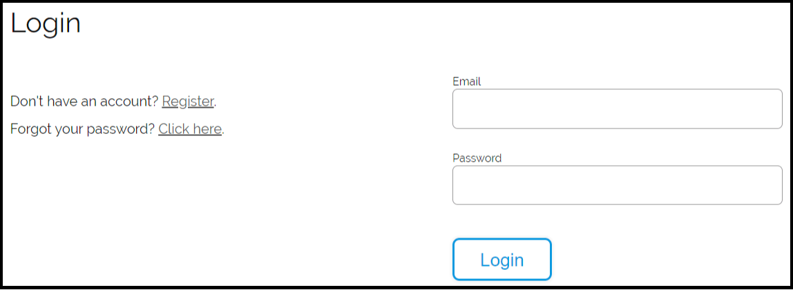 image showing Login screen