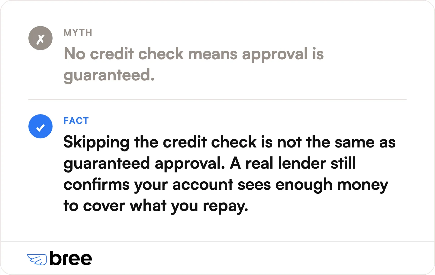 Lenders that accept Ontario Works skip the credit check, but they still check that your deposits cover repayment.