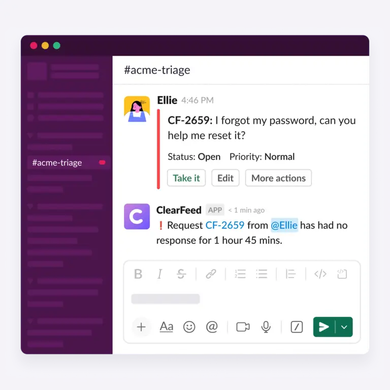 Slack + Web Chat - Feature | Collaborate on Emails from Triage Channels