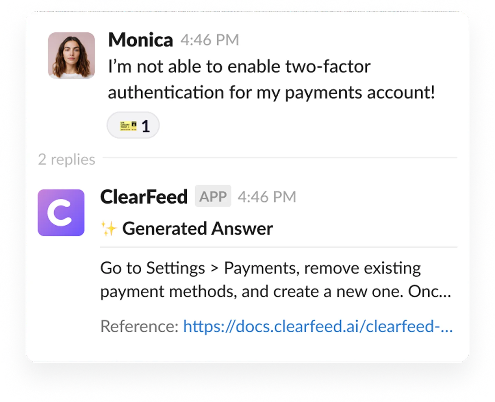 Respond to queries instantly in Slack