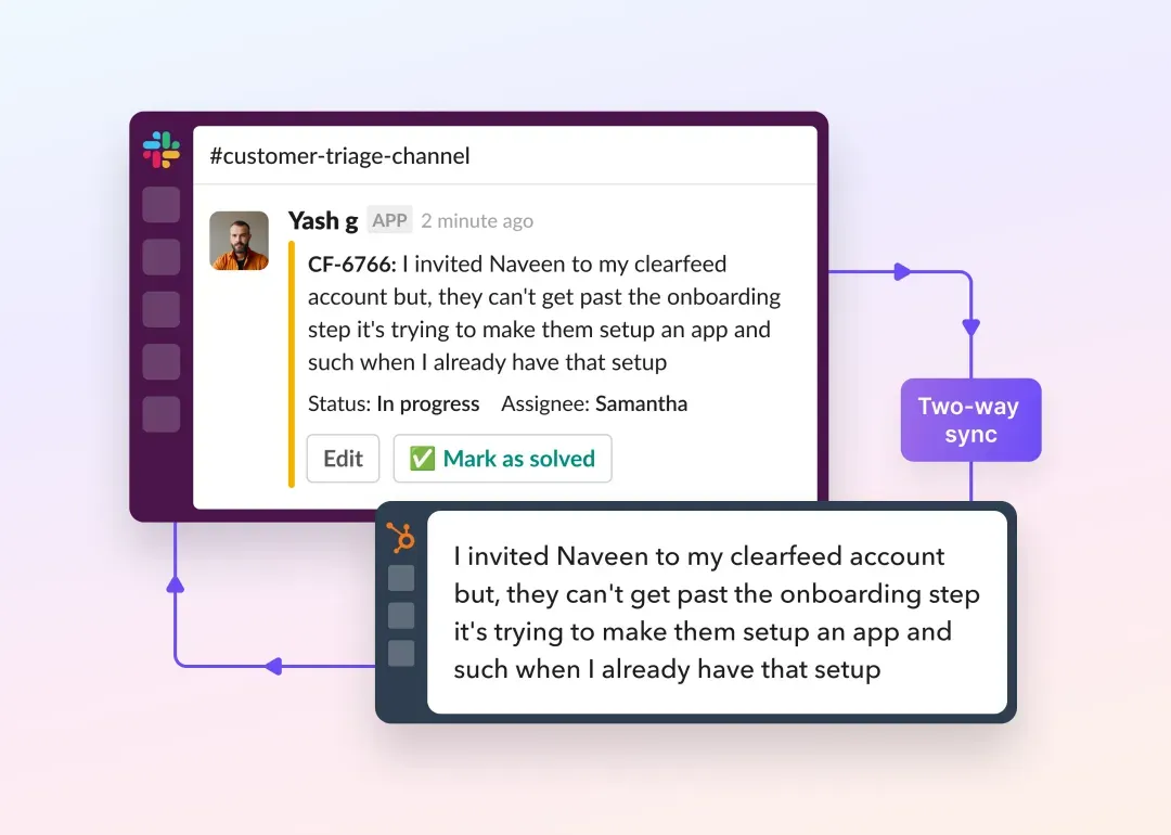 Introducing ClearFeed’s Bi-Directional HubSpot & Slack Integration