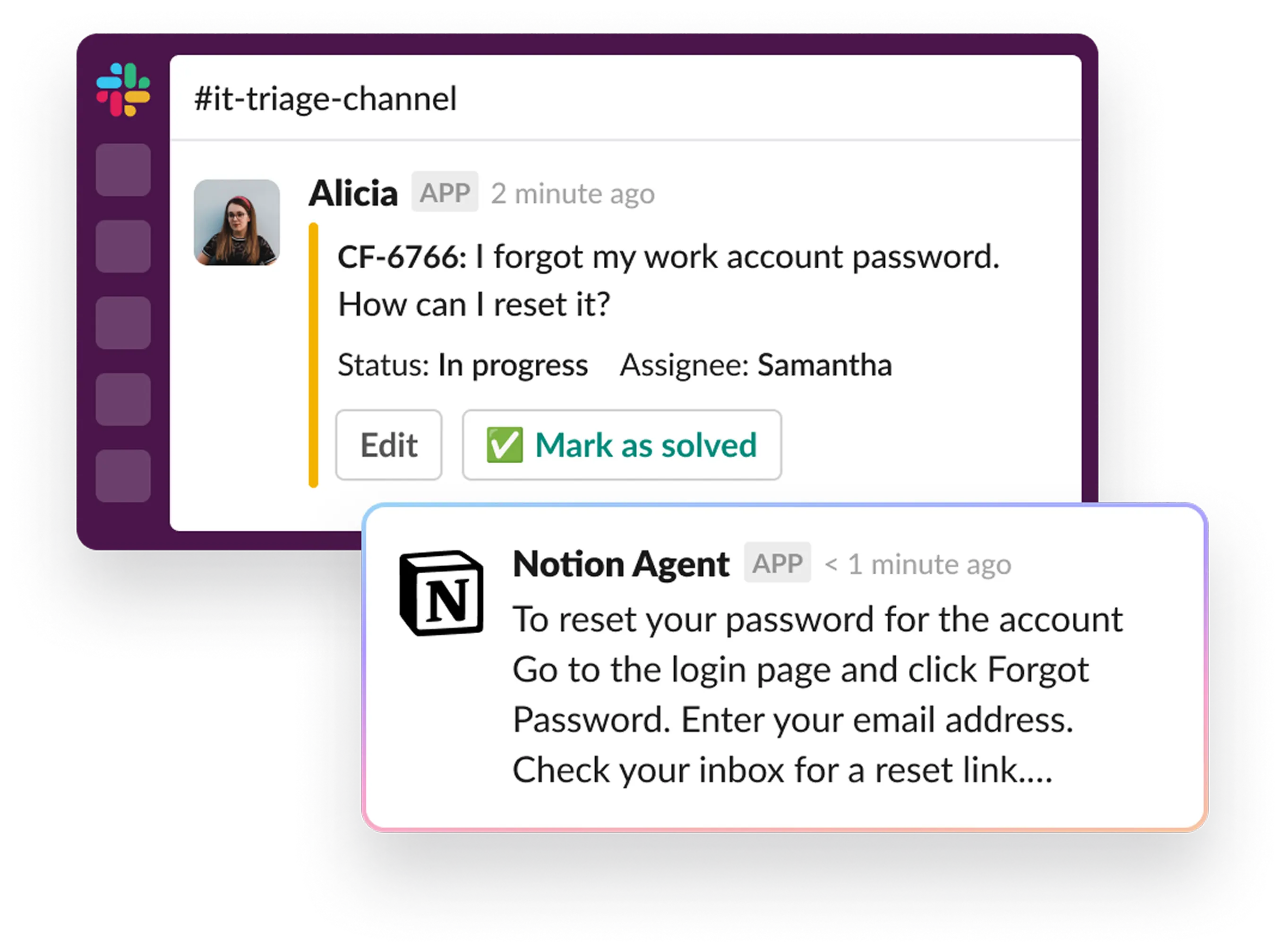 Automate Support in Slack with Notion AI Agent