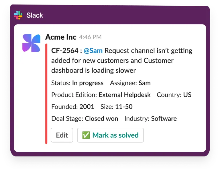 Sync Slack to CRM