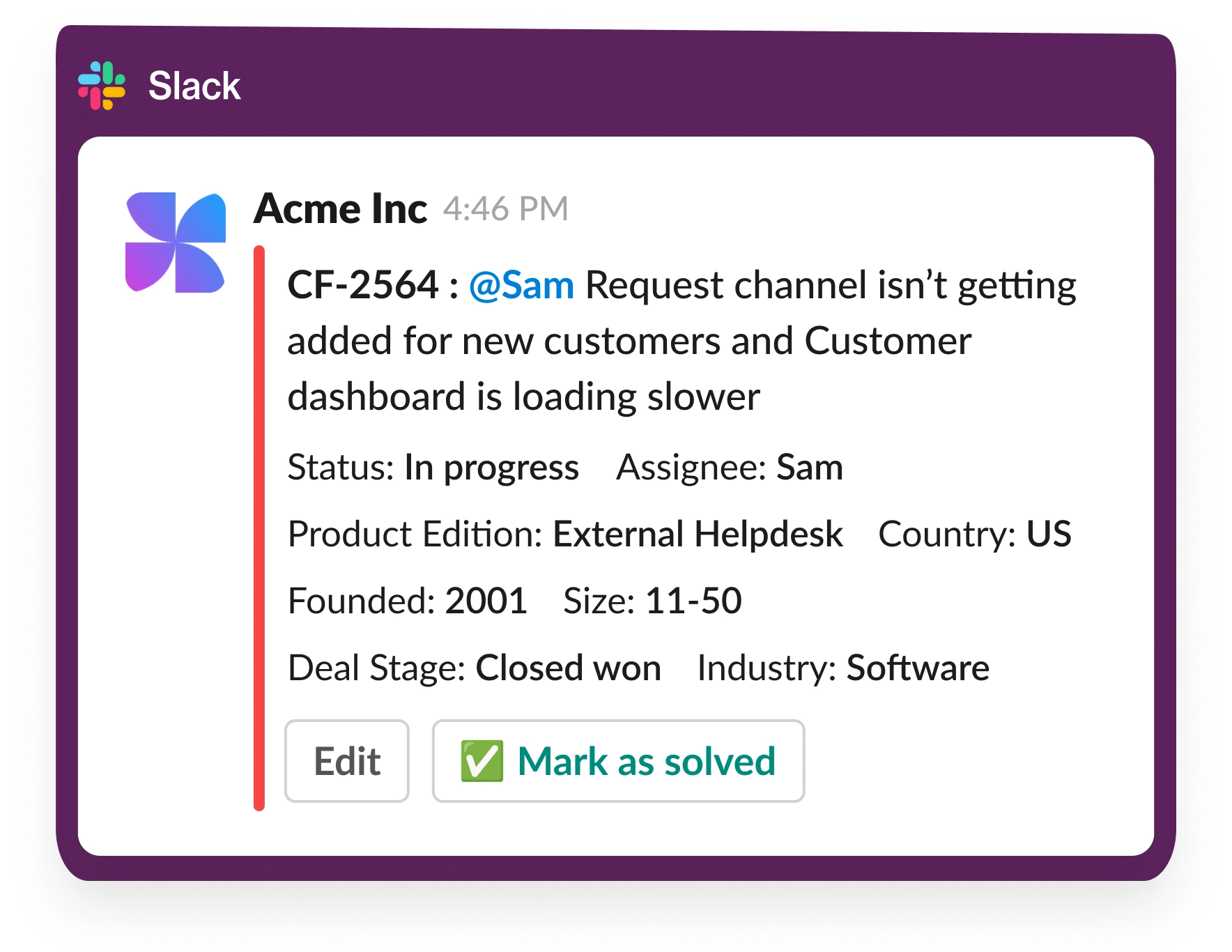 Sync Slack to your CRM