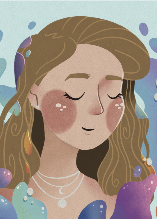 Dessin digital d'auto-portrait de Léa Meunier