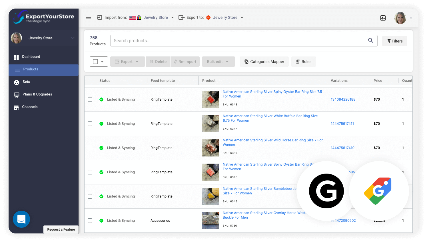 sell Grailed products on Google Shopping