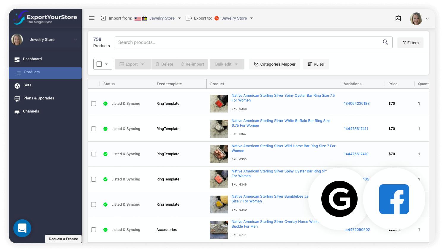 sell Grailed products on Facebook