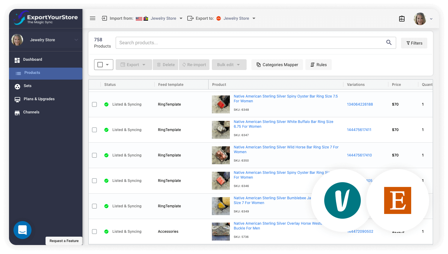sell Vinted products on Etsy