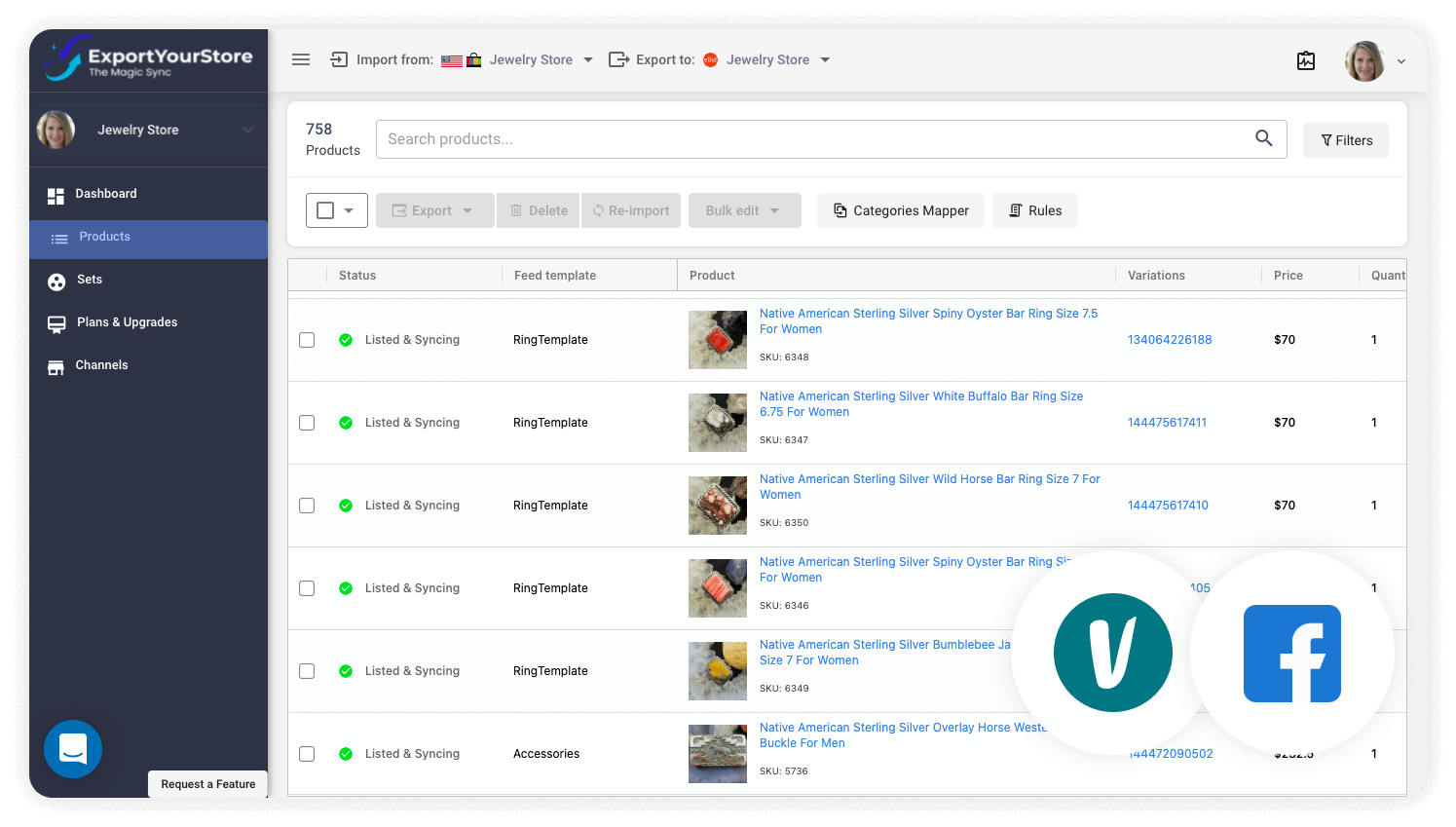 sell Vinted products on Facebook
