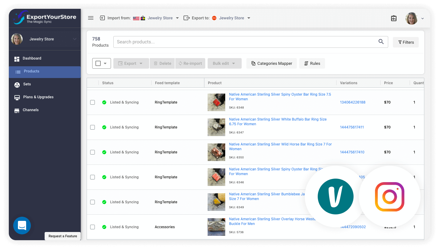 sell Vinted products on Instagram