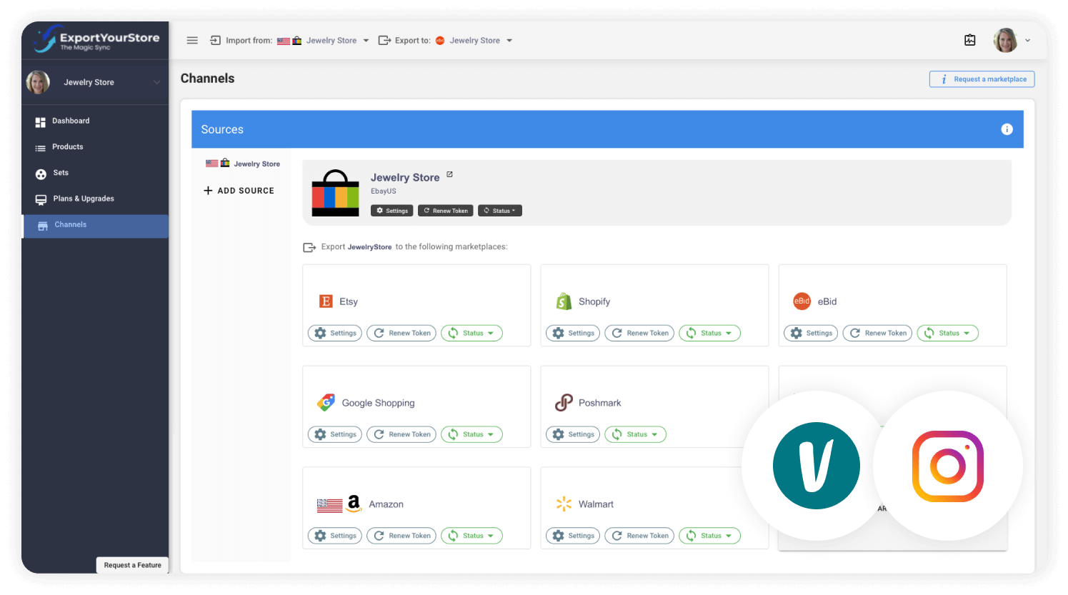 sell Vinted products on Instagram