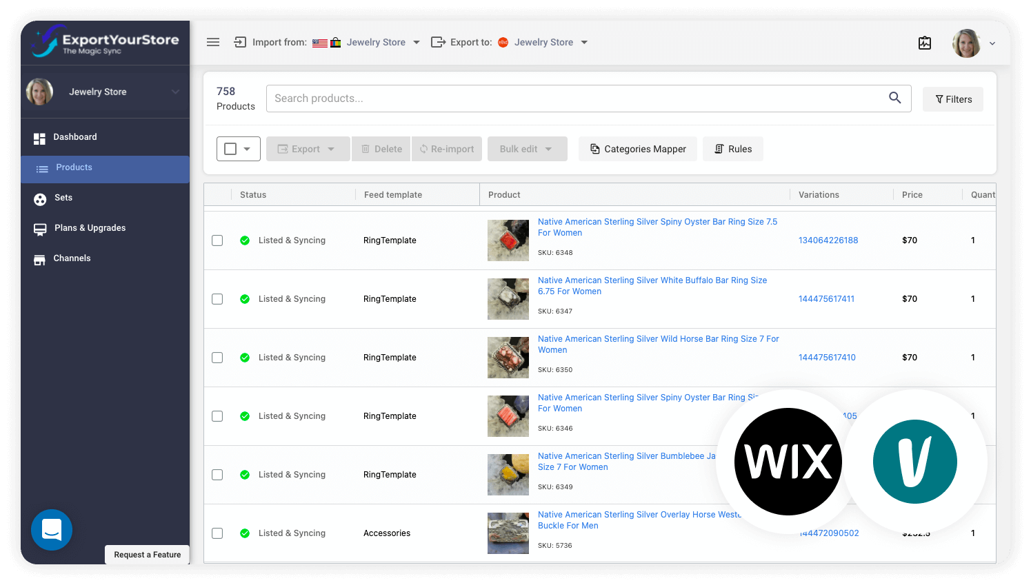 sell Wix products on Vinted