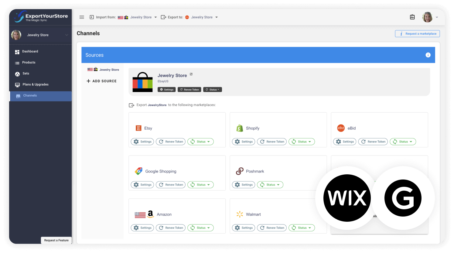 sell Wix products on Grailed