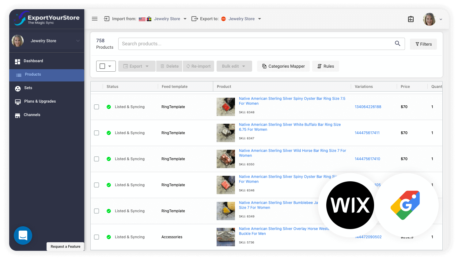 sell Wix products on Google Shopping