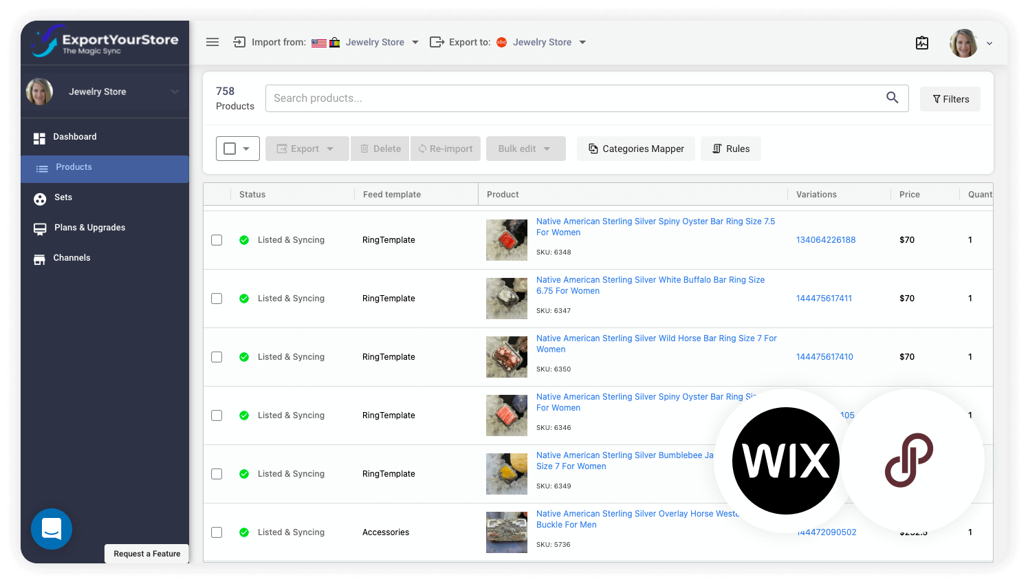 sell Wix products on Poshmark