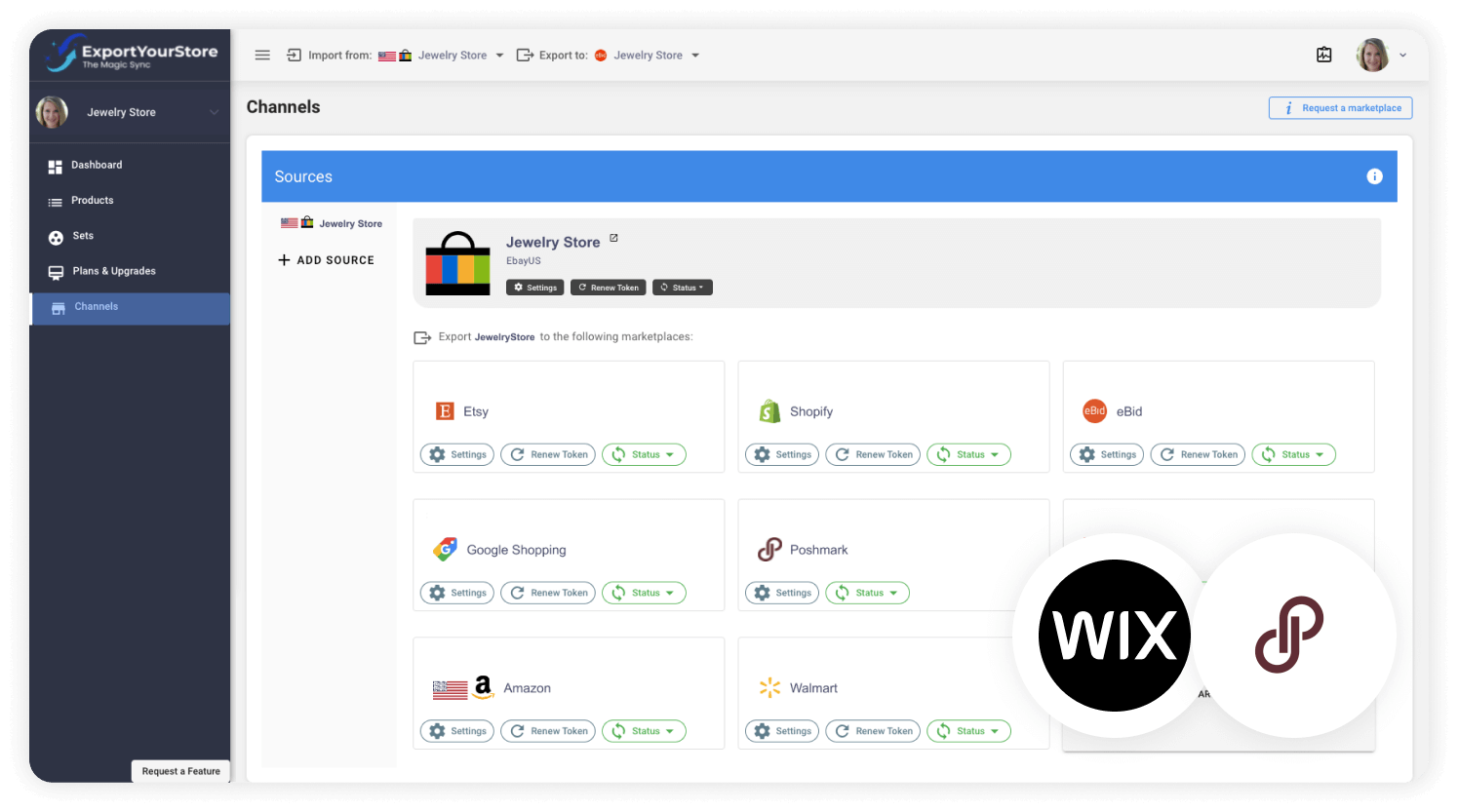 sell Wix products on Poshmark