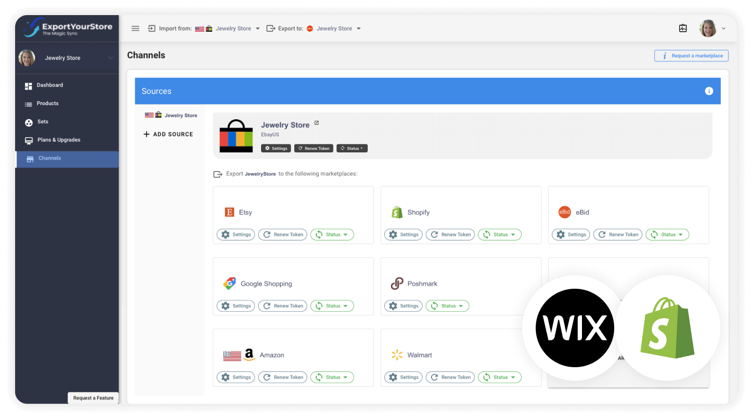 sell Wix products on Shopify